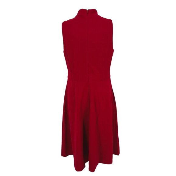 Maggy London A-Line Sleeveless Mock Neck Dress Red Size 14 NWOT - Picture 8 of 11
